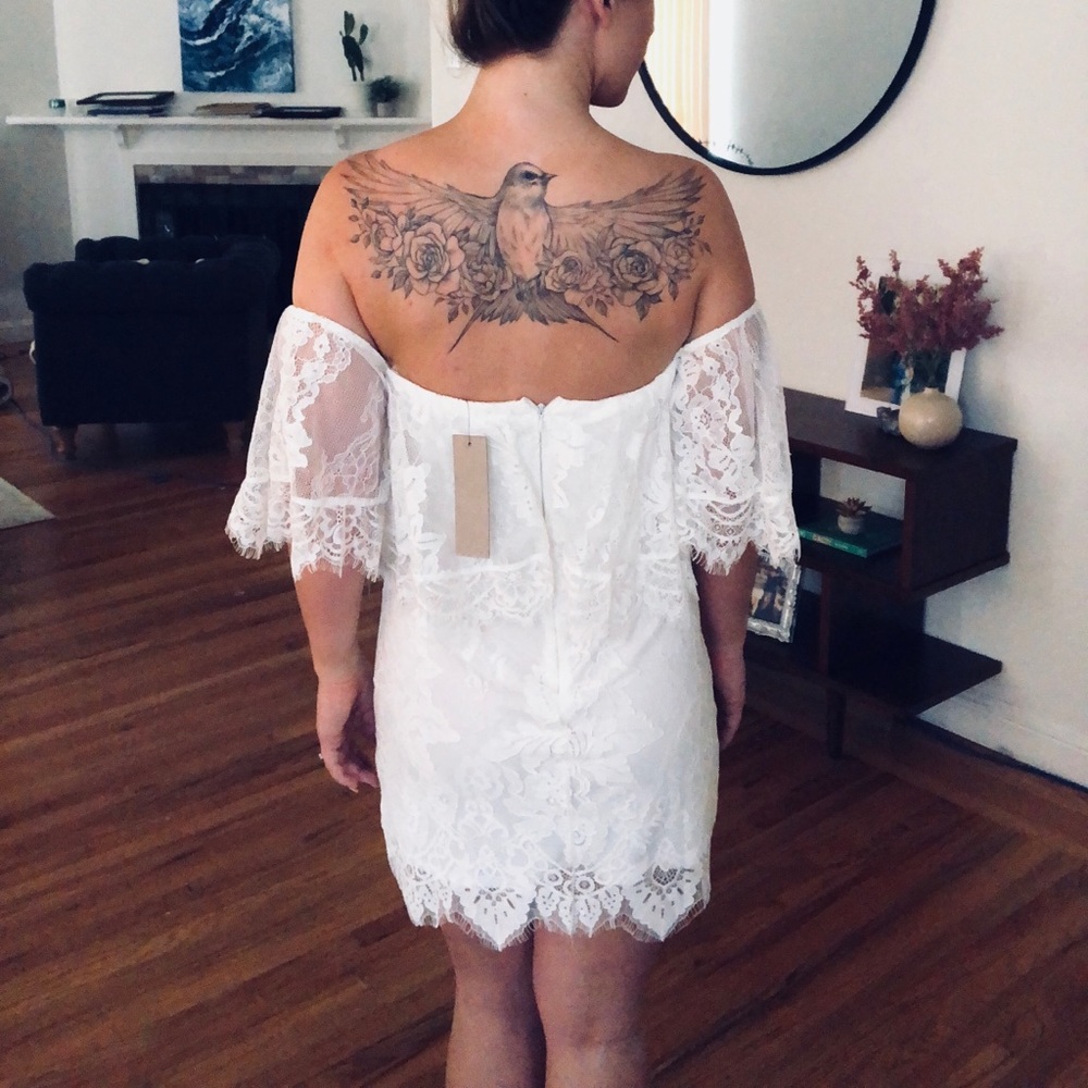 White off the shoulder dress